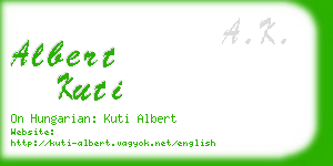 albert kuti business card